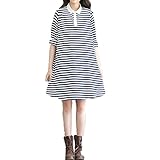 Linyuan カジュアル Women Maternity Dress マタニティドレス Loose Hem Dress Long Sleeve Maternity Clothes