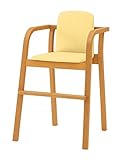 オリバー ダイニング キッズチェア 【2脚入り】 木製 ビニールレザー張り ナチュラル×クリームイエロー (S・CK-203・NB+AL-04D)