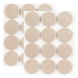 ギノヤ 5mm厚めフェルトパッド, 24枚入り 40mm 丸い家具保護パッド キズ防止・防音 (ベージュ)