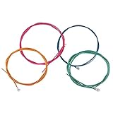 Alomejor ベース弦 ギターアクセサリ 四色1セット G・D・A・E線 エレキベース弦 ブルー,イエロー,グリーン