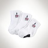 ポロラルフローレン アメリカンフラッグ ソックス3足セット ホワイト (男の子6～24か月用) 6～12M(9～12cm) [並行輸入品]