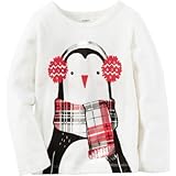 Carter's(カーターズ) ロングスリーブペンギンティ アイボリー トップス長袖Tシャツ 9ヶ月【並行輸入】