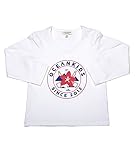 Oceankids 小さな女の子 ホワイト Tシャツロングスリーブ オーストラリア人 オポパナックス 印刷物 6T 5-6 歳