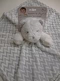 Baby Teddy Bear White and Gray Chevron Security Blanket [並行輸入品]
