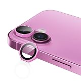 Podick カメラカバー iPhone 16/16 Plus用 カメラ保護 いPhone 16/16 Plus 対応 レンズカバー 全面保護 9H強化ガラス アルミ合金 耐衝撃 キズ防止 高透過率 黒縁取り 露出オーバー防止 防滴 防塵 貼り付け簡単 自動吸着 気泡ゼロ アイフォン16/16プラス レンズフィルム キラキラ 八角形(ピンク)