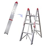 スティック型 折畳式 3段 脚立 ハンドル付 【 コンパクト収納 スティック脚立 3段 】 スマート スティック ポータブル アルミ製 軽量 折りたたみ 車載 収納 洗車 足場 ガーデニング 踏台 屋外撮影