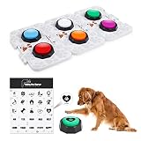 PWEZON 犬のボタン EVAマット付き 犬の録音可能なトレーニングボタン 犬のおしゃべりブザーボタン ステッカーとマット付き より大きくクリアな録音と再生メッセージ コミュニケーション用 (6つ)