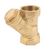 uxcell 水ゲートシングル方向弁 3.8cm 45mm メススレッド径 デュアルポート 真鍮