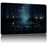 Malqiqi プレイマット MTG用 無料収納バッグ付き ゲームマット 24 x 14インチ TCG カード用ボードゲームマット マウスパッド デスクマット (Swampy Land-Regular)