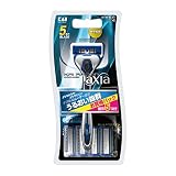 貝印 axia カミソリ 替刃 5個付 メンズ 剃刀 ひげそり T字 5枚刃 カイレザー kai razor