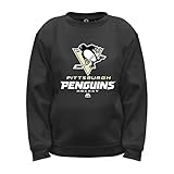 NHL Pittsburgh Penguins長袖フリースクルーネックトップ、Xラージ、ブラック