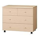 国産 完成品 収納力抜群 チェスト Nアンジュ チェリーナチュラルカラー[幅89.3cm 奥行59.8cm] 1370287