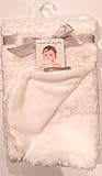 Blankets & Beyond Rosette White Super Soft Baby Blanket 30x30 by Blankets and Beyond