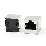 uxcell RJ45ジャック 8ピン 垂直取り付け PCB ジャックメスコネクタ プラスチック 2個入り