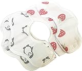 KRODLO ベビー ビブ ６重 柔らかい 便利360°回転可 よだれかけ 防水 肌に優しい 綿 お洒落 可愛い 出産祝い 保育園用 家用 3枚セット 4枚セット (4枚 莓&ペンギン)