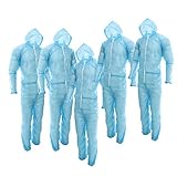 F Fityle 使い捨て保護服　使い捨て　DIY用　ラボ用　不織布ラバーウェア　作業服　約5個入り