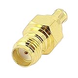 uxcell 　同軸RFコネクタアダプタ　交換コネクタ　金メッキ　MCXオス - SMAメス　ジャック
