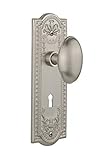 Nostalgic Warehouse Meadows Plate with Keyhole Homestead Knob Mortise - 2.25 Satin Nickel [並行輸入品]