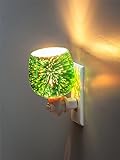 CypressホームStargazerグリーンガラスNightlight withスイッチアダプタ