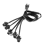 オス2ピンコネクタELワイヤー5ウェイスプリッタ延長ケーブルラインブラックメス