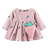 ベビー服 ワンピース ドレス 長袖 子供服 女の子 シンプル 可愛い オシャレ 通園 発表会 旅行 記念日 プレゼント hibote ピンク 80cm