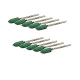 JINTONG ゴム砥石 2.35mmシャンク コーン ヘッド セラミック 研磨 マウント10個入り