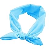 B Baosity 全１０色　ちょう結び　ヘッドバンド　ヘアバンド　アクセサリー　綿　誕生日　パーティー　旅行　写真用　 - 青