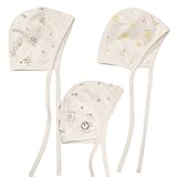 withorganic Kikiパイロット帽子コットン新生児キャップ3 - Packベビー乳児