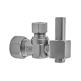 Jaclo 621 – 6-pch 5 / 8 x 3 / 8 " OD角度バルブwith Squareレバー、ポリッシュクローム