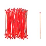 Lovoski 全6色　　耐久性　再利用可能　プラスチックケーブル　ナイロン結束バンド　　1.9x100mm - レッド