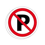 駐車禁止 高耐候性ステッカー 円形 90X90mm ２枚組