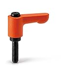 NBK 機械要素部品 ミニクランプレバー(おねじ)フラットタイプ LHCM-4-16-OR (オレンジ)