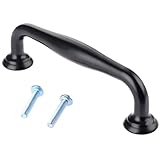 2個入り ヨーロッパ式取っ手 ドアハンドル 引き出し取手 ハンドル キッチン 食器棚 クローゼット 家具 引き出し プル ノブ ネジ付き ブラック