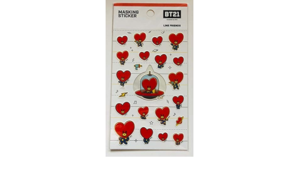 Amazon Co Jp Bts Bt21 ラインフレンズ 公式 グッズ マスキング ステッカー Tata 防弾少年団 バンタン テヒョン V 韓国 限定 シール 文房具 オフィス用品