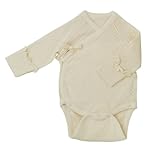 yuga☆前あきボディ 長袖 生成り 60cm オーガニックコットン100% 天然染め ベビー 服 子ども服 キッズ 女の子 男の子 兼用 ボディ ロンパース 前開き 肌着 長袖 出産祝い プレゼント