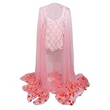 Prettyia 妊娠服　写真撮影用　　マキシフォトドレス　マタニティ　　ソフトレース　　フラワー　ノースリーブ