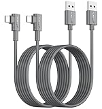 SUNGUY USB Type-C L字ケーブル 3m 【2本組】最大18W急速充電 Type-C対応 USB2.0データ転送 iPad Pro/Galaxy/Xperia/Google対応 グレー