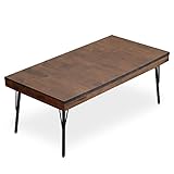 LOWYA （ロウヤ） テーブル ローテーブル 古材風 無垢材 木製 スチール脚 ヴィンテージ調 面取り加工 幅100cm 高さ38cm センターテーブル 新生活