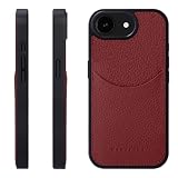 HANATORA for iPhone 17e 16e ケース 本革 耐衝撃 スマホケース スマホ コードホルダー 付き シュリンクカーフレザー ギフト マグネットなし レッド CPG-16e-Red
