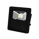 LED投光器 超薄型 10W 100W相当 【電球色 3000K】 広角120度 防水加工 3mコード付き [本体カラー：ブラック/黒]
