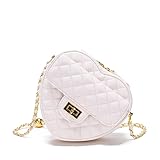 [AVANCE] ハート チェーン バッグ ショルダー ブラック レッド グリーン ピンク ベージュ ホワイト レディース 人気 可愛い (ホワイト)