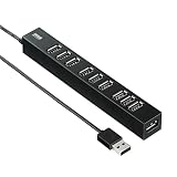 サンワサプライ USB2.0ハブ（10ポート） USB-2H1001BKN ブラック