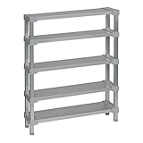 選べる幅サイズ31段階！軽量アルミ製 収納ラック5段 棚板奥行18cm 高さ100cm 幅バリエーション30cm～180cm (60cm)