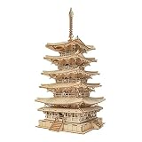 つくるんです® 日本語説明書付 3D ウッドパズル オーナメントシリーズ (五重塔)