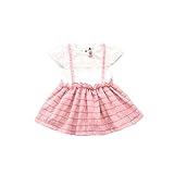 女の子の服 ワンピース 夏 Pojour 1-6歳キッズ用 子供かわいいストライプスカート 綿 通気　ピンク(100cm)