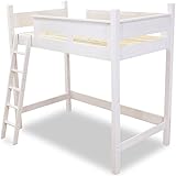 木製 天然木 ベッド ロフトベッド システムベッド はしご すのこ板 シングル ホワイト