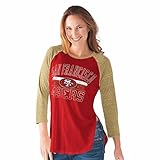 NFL Women 's Hangtimeアンティークロゴ3 / 4 Sleeve Tee ( Large , San Francisco 49ers )