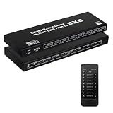 HDMIマトリックス 4入力4出力 4K@30Hz マトリックス セレクター 4x4 SEAMLESS/BYPASSES モード 切り替え 4画面 分配 HDCP 1.4、HDMI 1.4b パソコン、PS3、PS4 pro、Nintendo Switch、HD プレーヤー、Fire TV、Apple TV、プロジェクター、HDTV 用（IRリモコン付き）