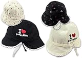 (アイラブパパアンドママ)【I lovePaPa&Mama】 アイラブパパ&ママ アゴゴム付き 新生児用綿帽子 ベビー帽 新生児フリー 表オフホワイト・裏ブラック