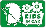 imoninn KIDS in car ステッカー　【マグネットタイプ】　No.62　花屋のハリさん　（緑色）